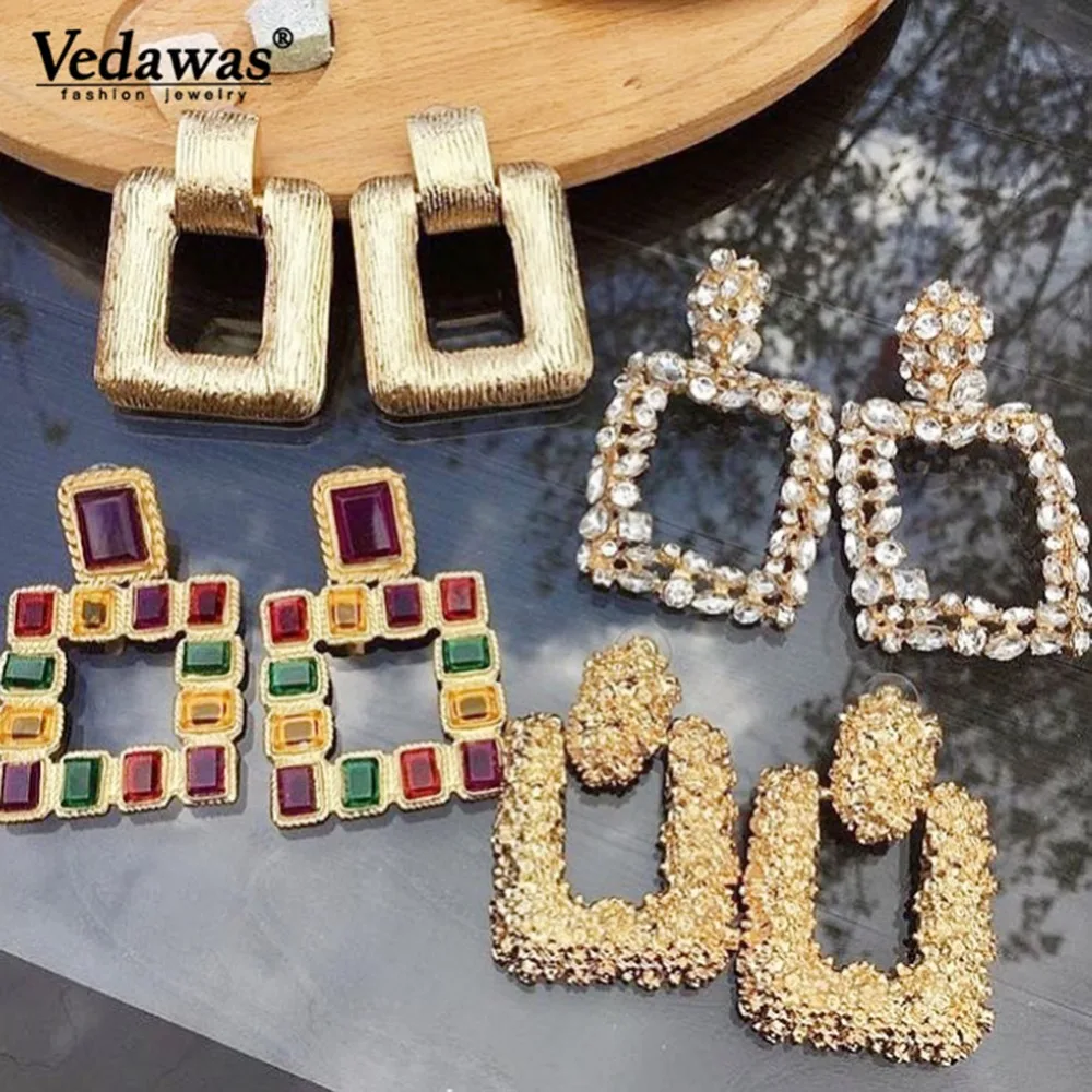 Vedawas ZA Crystal Earrings Women Jewelry Square Statement Drop Dangle Earrings for Women Party Engagement Oorbellen xg2414
Vedawas ZA Crystal Earrings Women Jewelry Square Statement Drop Dangle Earrings for Women Party Engagement Oorbellen xg2414
