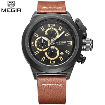 Megir Men's Sports Chronograph Wristwatches Luminous Hands Fashion Date Brown Leather Casual Military Quartz Watch Montre Homme
Megir Men's Sports Chronograph Wristwatches Luminous Hands Fashion Date Brown Leather Casual Military Quartz Watch Montre Homme