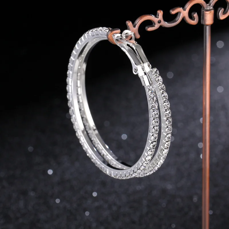 Women 20-100mm Big Hoop Earrings inlay Crystal Exaggerated Large Classic Full Rhinestone Circle Earring Girl's Ear Jewelry
Women 20-100mm Big Hoop Earrings inlay Crystal Exaggerated Large Classic Full Rhinestone Circle Earring Girl's Ear Jewelry