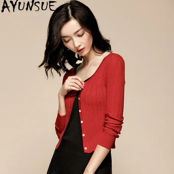 AYUNSUE Short Women's Knitted Cardigan White Sweater Women Korean Slim Cardigans Women Tops Red Autumn Woman Clothes 2020 LL01-1
AYUNSUE Short Women's Knitted Cardigan White Sweater Women Korean Slim Cardigans Women Tops Red Autumn Woman Clothes 2020 LL01-1