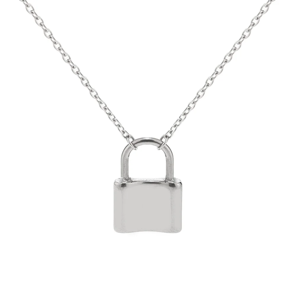 Never Fade Stainless Steel Square Lock Pendant Silver PadLock Pendant Necklace Brand Cable Chain Necklace
Never Fade Stainless Steel Square Lock Pendant Silver PadLock Pendant Necklace Brand Cable Chain Necklace