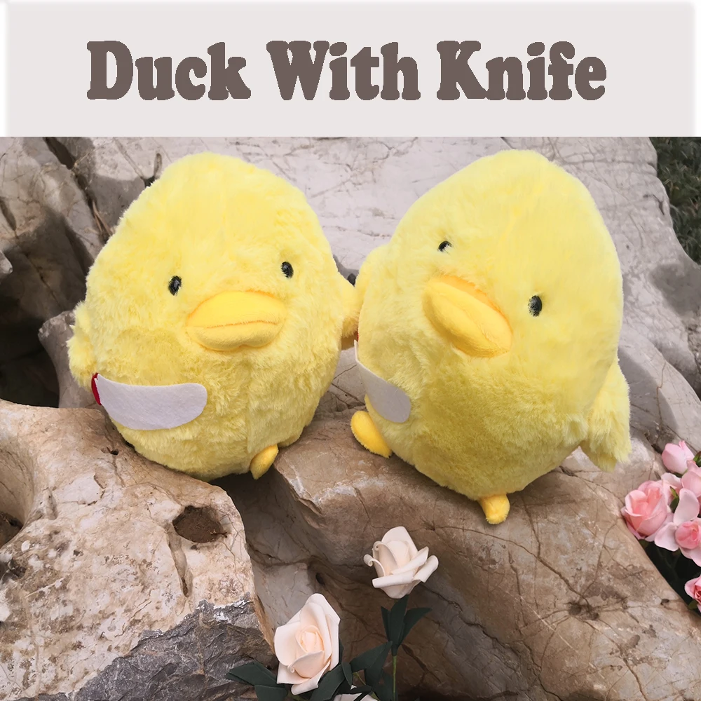 duck plushie with knife