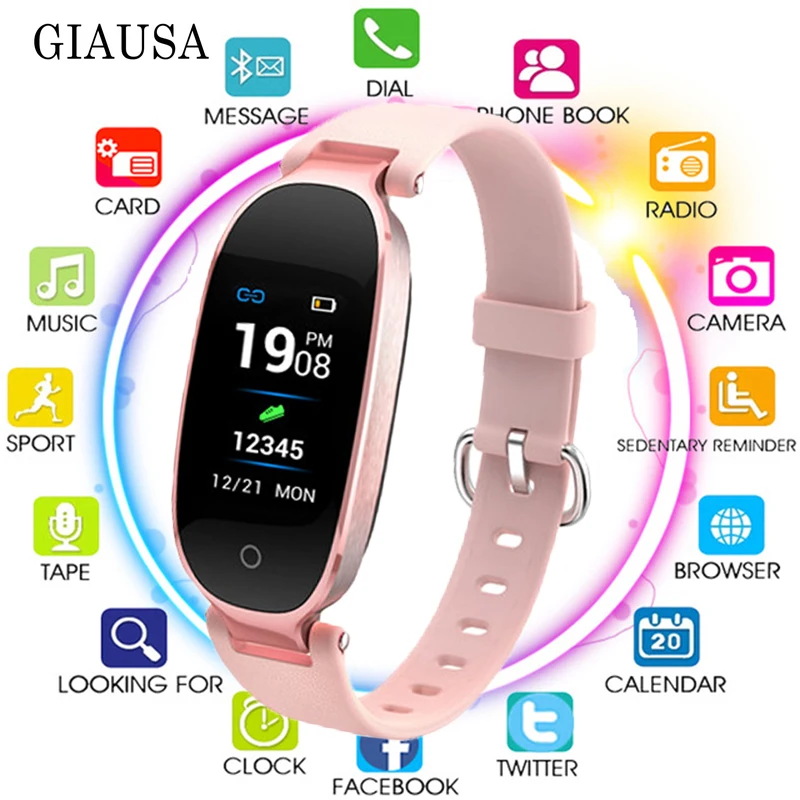 Fashion Smart Watch Color Screen Waterproof Women Smart Band Heart Rate Monitor Smartwatch Relogio Inteligente for Android IOS
Fashion Smart Watch Color Screen Waterproof Women Smart Band Heart Rate Monitor Smartwatch Relogio Inteligente for Android IOS