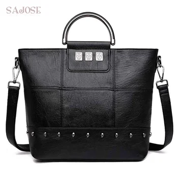 Women Cacual Totes Bag Designer High Quality Leather Handbags Female Big Ladies Fashion Rivet Shoulder Women's Messenger Bag
Women Cacual Totes Bag Designer High Quality Leather Handbags Female Big Ladies Fashion Rivet Shoulder Women's Messenger Bag