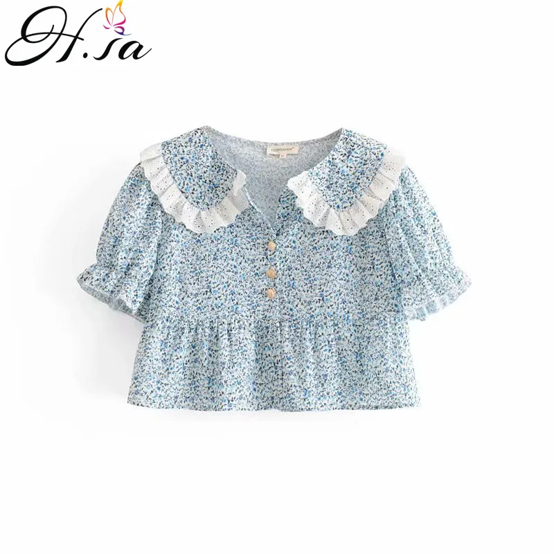 H.SA Women Tops and Blouse 2019 Summer Cute Short Sleeve Holiday Blouses Flare Sleeve Small Floral Cute Short Blusa and Shirts
H.SA Women Tops and Blouse 2019 Summer Cute Short Sleeve Holiday Blouses Flare Sleeve Small Floral Cute Short Blusa and Shirts