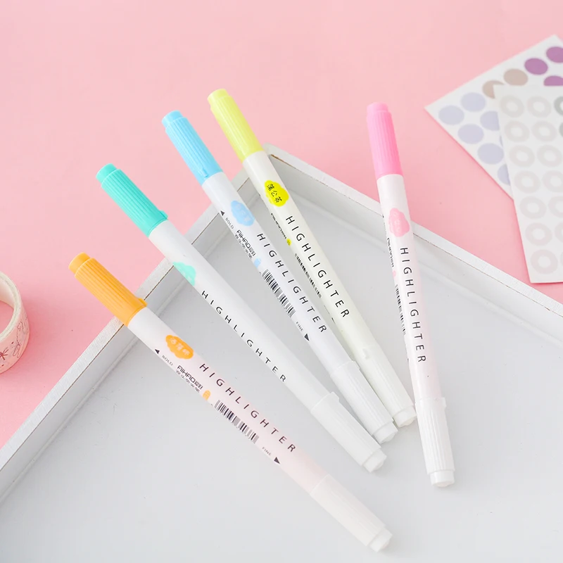 5pcs Double Head Fluorescent Pen Bullet Journal Marker Highlighter Pen Japanese Color Marker Student Accessories School Supplies
5pcs Double Head Fluorescent Pen Bullet Journal Marker Highlighter Pen Japanese Color Marker Student Accessories School Supplies
