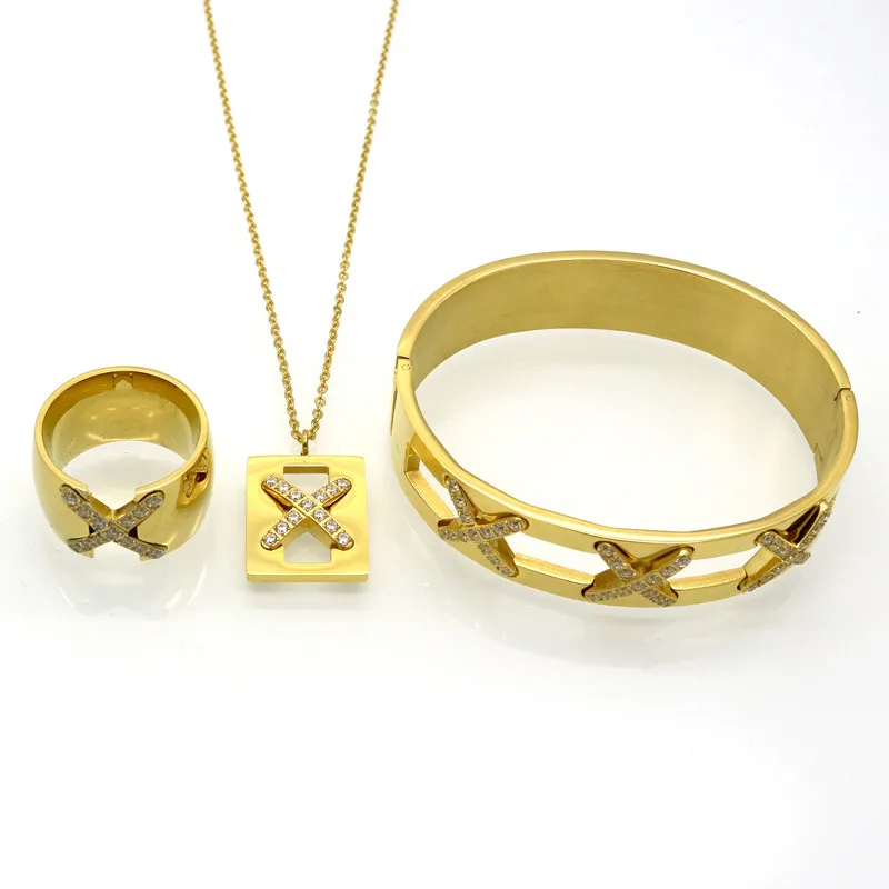 2019 New Luxurious X Cross Crystal Bracelet Necklace Ring Sets Bridal Wedding Party Fine Jewelry Set Pendientes Mujer Bijoux
2019 New Luxurious X Cross Crystal Bracelet Necklace Ring Sets Bridal Wedding Party Fine Jewelry Set Pendientes Mujer Bijoux