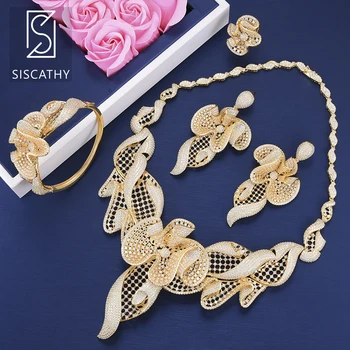 4PCS Trendy Nigerian Wedding Cubic Zirconia Necklace Earrings Bracelet Bangle Resizable Ring Jewelry Sets parure bijoux femme
4PCS Trendy Nigerian Wedding Cubic Zirconia Necklace Earrings Bracelet Bangle Resizable Ring Jewelry Sets parure bijoux femme