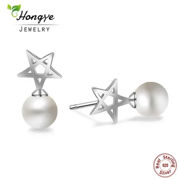 Hongye Small Five-pointed Star Freshwater Pearl Stud Earring For Girl Real Pure 925 Sterling-Silver-Jewelry Female Fashion Cute
Hongye Small Five-pointed Star Freshwater Pearl Stud Earring For Girl Real Pure 925 Sterling-Silver-Jewelry Female Fashion Cute