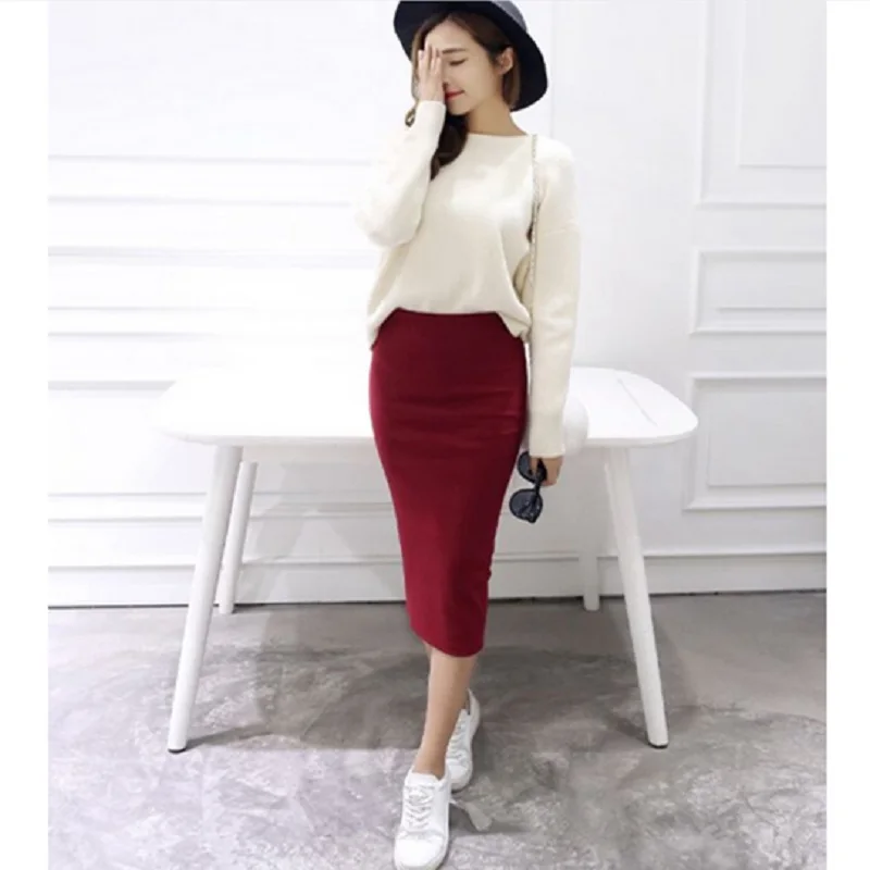 2019 Summer Skirts Sexy Pencil Skirts Women Skirt Wool Rib Knit Solid Elegant Long Skirt Package Hip Split Waist Maxi Midi skirt
2019 Summer Skirts Sexy Pencil Skirts Women Skirt Wool Rib Knit Solid Elegant Long Skirt Package Hip Split Waist Maxi Midi skirt