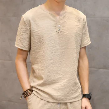 2019 New Summer Style Mens Short Sleeve Cotton Linen T Shirt Sets Tee Shirts T-shirt+pants Mens Track Suit Set
2019 New Summer Style Mens Short Sleeve Cotton Linen T Shirt Sets Tee Shirts T-shirt+pants Mens Track Suit Set