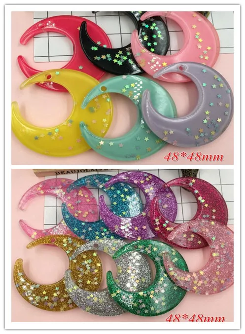 Flatback Resin Adorable Colorful Kawaii Glitter Moon with Hole for Crafts Making, Scrapbooking, DIY Earrings necklace pendant
Flatback Resin Adorable Colorful Kawaii Glitter Moon with Hole for Crafts Making, Scrapbooking, DIY Earrings necklace pendant