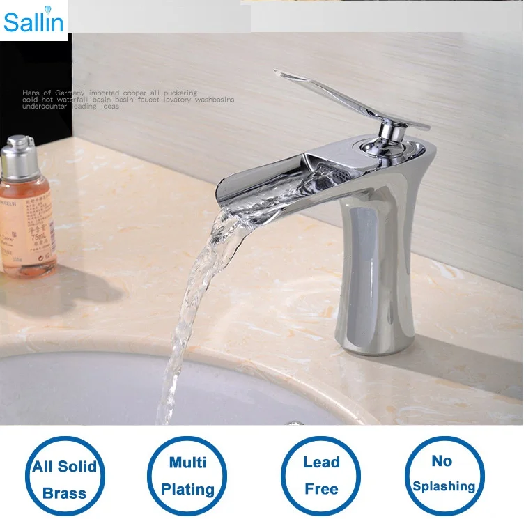 European Fashion Design Copper Cold and Hot Waterfall Basin Faucet Lavatory Washbasin Undercounter Basin Water Faucet Chrome
European Fashion Design Copper Cold and Hot Waterfall Basin Faucet Lavatory Washbasin Undercounter Basin Water Faucet Chrome