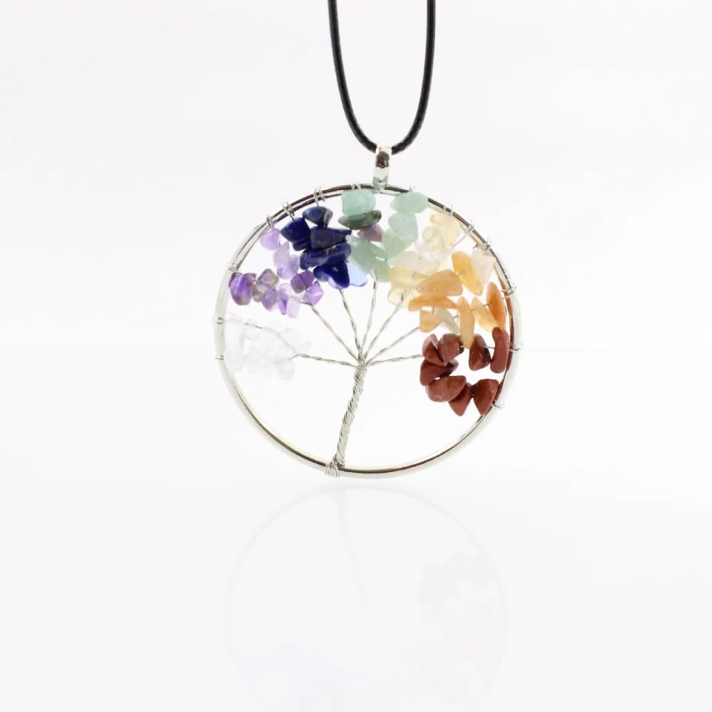 7 Chakra Colorful Crystal Natural Stone Tree Of Life Pendant Necklace For Women Rainbow Collares Fashion Jewelry Gift
7 Chakra Colorful Crystal Natural Stone Tree Of Life Pendant Necklace For Women Rainbow Collares Fashion Jewelry Gift
