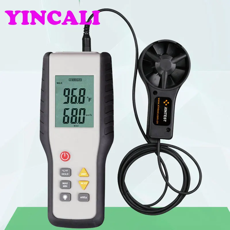 High Quality 2 Pieces HT-9819 CFM/CMM Industrial Thermo Anemometer Measuring Wind Speed Meter Measure range 0.40~30.00m/s
High Quality 2 Pieces HT-9819 CFM/CMM Industrial Thermo Anemometer Measuring Wind Speed Meter Measure range 0.40~30.00m/s