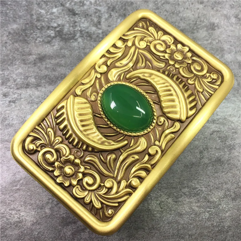 Chinese Style Craved Brass Belt Buckles Arabesque Belt Buckle (4)