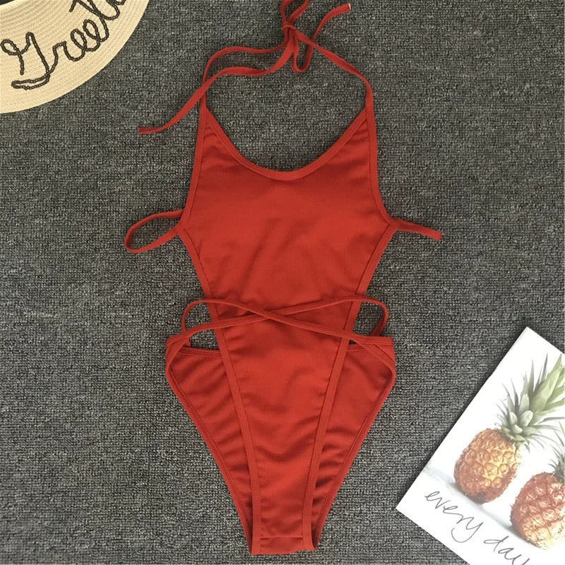 Maillot De Bain Femme 2018 Une Piece Swimwear Women Sexy Solid Color Swimsuit Halter Belt Swimwear Bathing Suit Women
Maillot De Bain Femme 2018 Une Piece Swimwear Women Sexy Solid Color Swimsuit Halter Belt Swimwear Bathing Suit Women