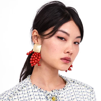 Vodeshanliwen za New Design Fashion Bead Tassel Earrings For Women Bohemian Vintage Square Metal Drop Earrings Accessories
Vodeshanliwen za New Design Fashion Bead Tassel Earrings For Women Bohemian Vintage Square Metal Drop Earrings Accessories