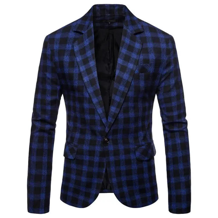 Plaid Suit Mens Blazer Slim fit Casual Man Suit Jacket men clothes 2019 Black Gray Blue
Plaid Suit Mens Blazer Slim fit Casual Man Suit Jacket men clothes 2019 Black Gray Blue