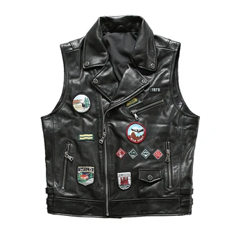 Motorcycle Racing Vest Men Moto Lapel Multi-logos Motocross Genuine Leather Vest Cowhide Black Yellow M-4XL
Motorcycle Racing Vest Men Moto Lapel Multi-logos Motocross Genuine Leather Vest Cowhide Black Yellow M-4XL
