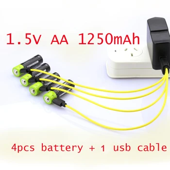 60%OFF 4PCS 1.5V AA rechargeable battery Lipo lithium polymer ZNTER cell 1250mAh + 1pcs USB cable cell for camera toys
60%OFF 4PCS 1.5V AA rechargeable battery Lipo lithium polymer ZNTER cell 1250mAh + 1pcs USB cable cell for camera toys