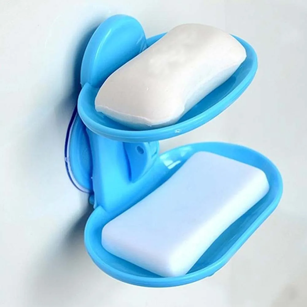 Bathroom Double Layers Strong Sucker Soapbox Soap Draining Holder Soap Dish Store
Bathroom Double Layers Strong Sucker Soapbox Soap Draining Holder Soap Dish Store