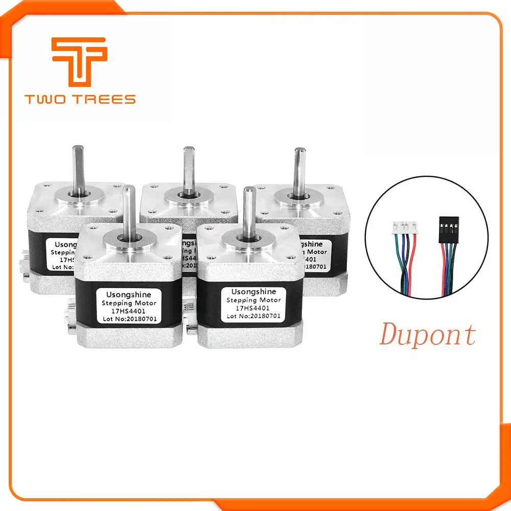 Usongshine 5pcs Nema 17 motor CE certification 4-lead Nema17 Stepper Motor 42 motor 42BYGH 1.5A (17HS4401) motor for CNC XYZ
Usongshine 5pcs Nema 17 motor CE certification 4-lead Nema17 Stepper Motor 42 motor 42BYGH 1.5A (17HS4401) motor for CNC XYZ