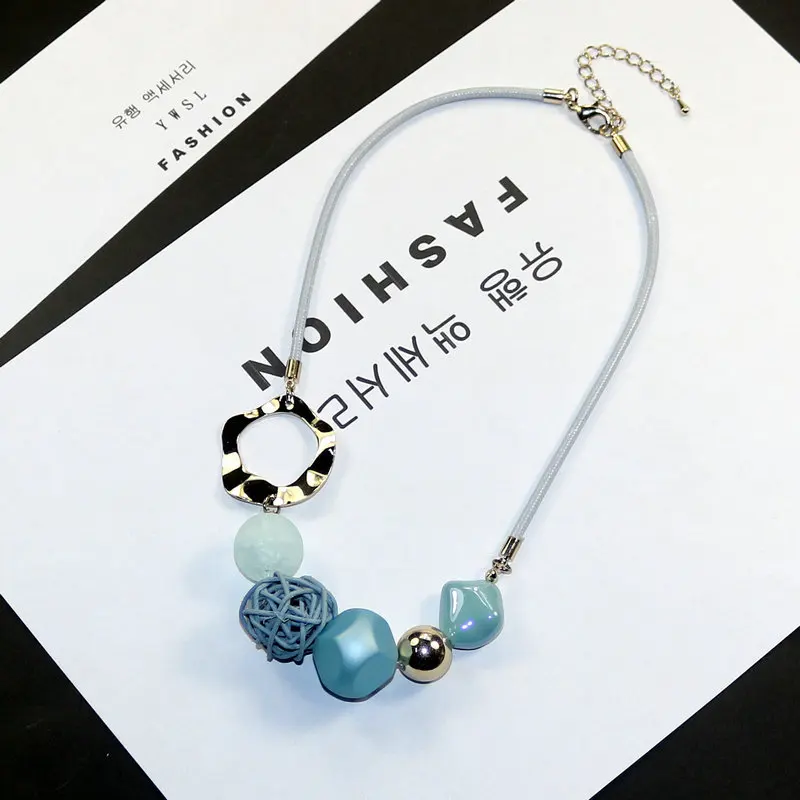 Sweet Candy Color New Woman Necklaces Jewelry Cute Geometric Beads Pendant Rope Chain Necklace Fashion Lady Dress Accessories
Sweet Candy Color New Woman Necklaces Jewelry Cute Geometric Beads Pendant Rope Chain Necklace Fashion Lady Dress Accessories