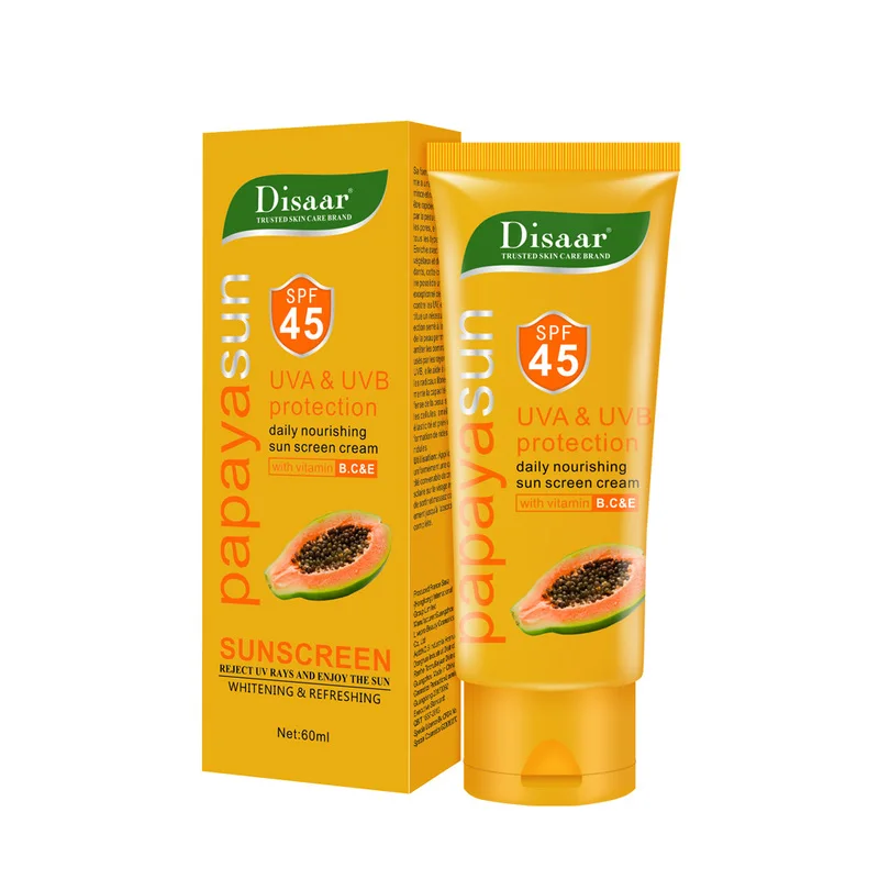 Summer Hot SPF 45+ Facial Body Sunscreen Whitening Sunblock Cream Oil-Control Moisturizing Multi-effect Skin Papaya Cream TSLM1
Summer Hot SPF 45+ Facial Body Sunscreen Whitening Sunblock Cream Oil-Control Moisturizing Multi-effect Skin Papaya Cream TSLM1