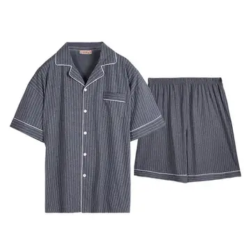 Free Shipping Men's Plus Size Short Sleeve Shorts Sleepwear Set Soft 100% Cotton Pajamas Nightgown Summer Homewear 5XL Turn Down
Free Shipping Men's Plus Size Short Sleeve Shorts Sleepwear Set Soft 100% Cotton Pajamas Nightgown Summer Homewear 5XL Turn Down