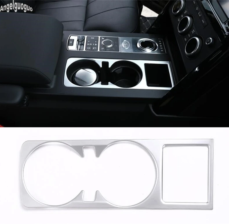 ABS chrome Car Water Cup Holder Trim Sticker Frame Cover Teacup Box Car-styling For Land Rover Discovery 5 SE S upgrade Sequins