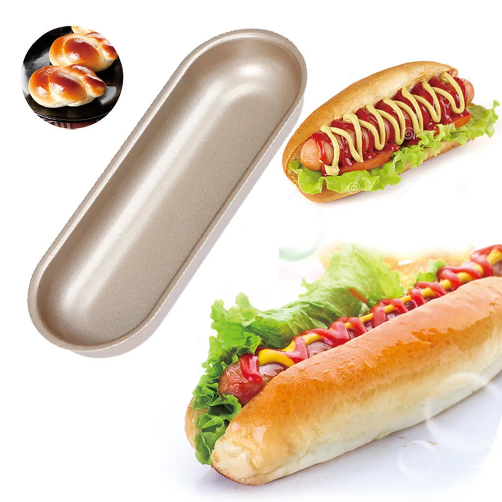 Hot Dog Bun Pan Hotdog Bread Mould Non Stick Bakeware 7 Inch Oval Cake Mold Creative durable Reusable Eco-Friendly easy clean
Hot Dog Bun Pan Hotdog Bread Mould Non Stick Bakeware 7 Inch Oval Cake Mold Creative durable Reusable Eco-Friendly easy clean