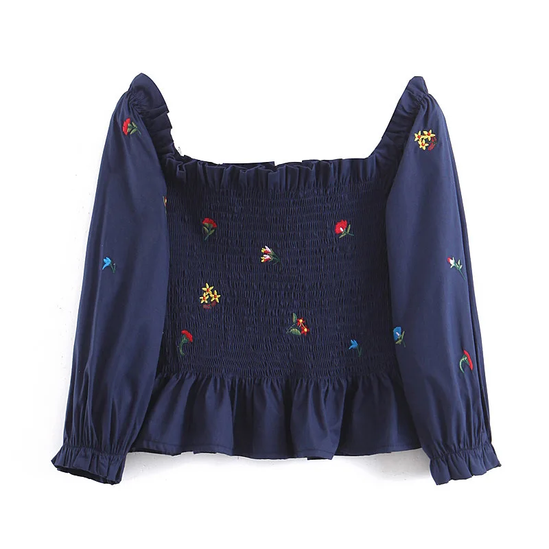 CS893 Women Square Neck Tiny Floral Embroidery Elastic Waist Lantern Sleeve Poplin Blouse Tops
CS893 Women Square Neck Tiny Floral Embroidery Elastic Waist Lantern Sleeve Poplin Blouse Tops