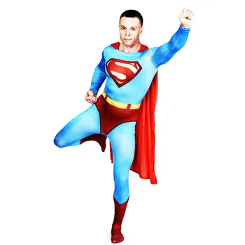 High Quality Spandex Superman Costume Adult Zentai Super-man Bodysuit Costume for men Halloween Cosplay Superman with cloak
High Quality Spandex Superman Costume Adult Zentai Super-man Bodysuit Costume for men Halloween Cosplay Superman with cloak