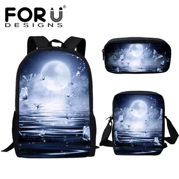 FORUDESIGNS Large Capacity Book Bags for Boys Girls Kids Black 3D Butterfly Printing Orthopedic School Bags Set Children Bagpack
FORUDESIGNS Large Capacity Book Bags for Boys Girls Kids Black 3D Butterfly Printing Orthopedic School Bags Set Children Bagpack