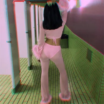 Summer Fashion Sexy See Through Bandage Crop Tops High Waist Long Wide Leg Pants For Women Night Club Party Tracksuits 3 Colors
Summer Fashion Sexy See Through Bandage Crop Tops High Waist Long Wide Leg Pants For Women Night Club Party Tracksuits 3 Colors