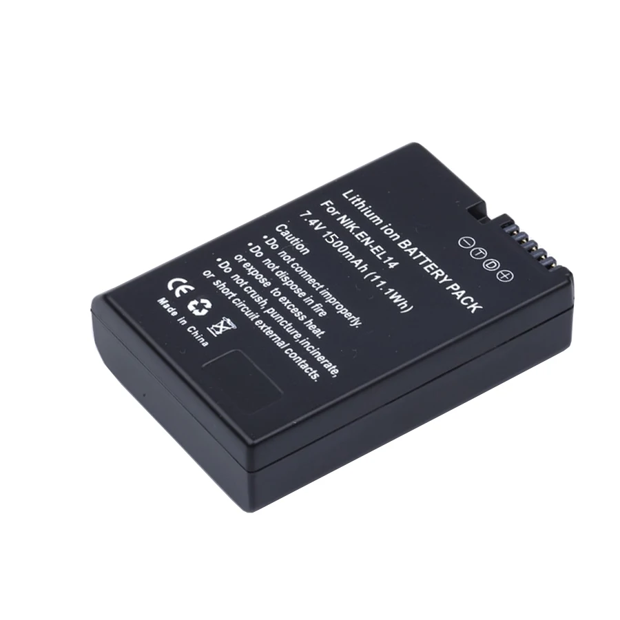 7.4V 1500mAh EN-EL14 Batteries EN EL14a Camera Battery Pack For Nikon EN EL14 D5200 D3100 D3200 D5100 P7000 P7100 MH-24
7.4V 1500mAh EN-EL14 Batteries EN EL14a Camera Battery Pack For Nikon EN EL14 D5200 D3100 D3200 D5100 P7000 P7100 MH-24