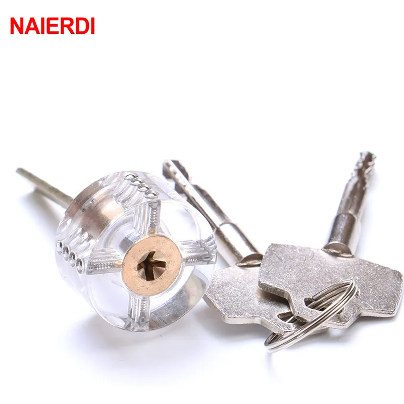 NAIERDI Cutaway Transparent Lock Training Skill Visable Practice Padlocks Copper Lock Cylinder For Locksmith With Two Keys
NAIERDI Cutaway Transparent Lock Training Skill Visable Practice Padlocks Copper Lock Cylinder For Locksmith With Two Keys