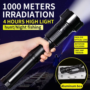 XHP70 High Lumen Brightest LED Flashlight 4800 Lumens 5 Modes Zoomable Hunting Flashlights With Multifunctional Battery Charger
XHP70 High Lumen Brightest LED Flashlight 4800 Lumens 5 Modes Zoomable Hunting Flashlights With Multifunctional Battery Charger