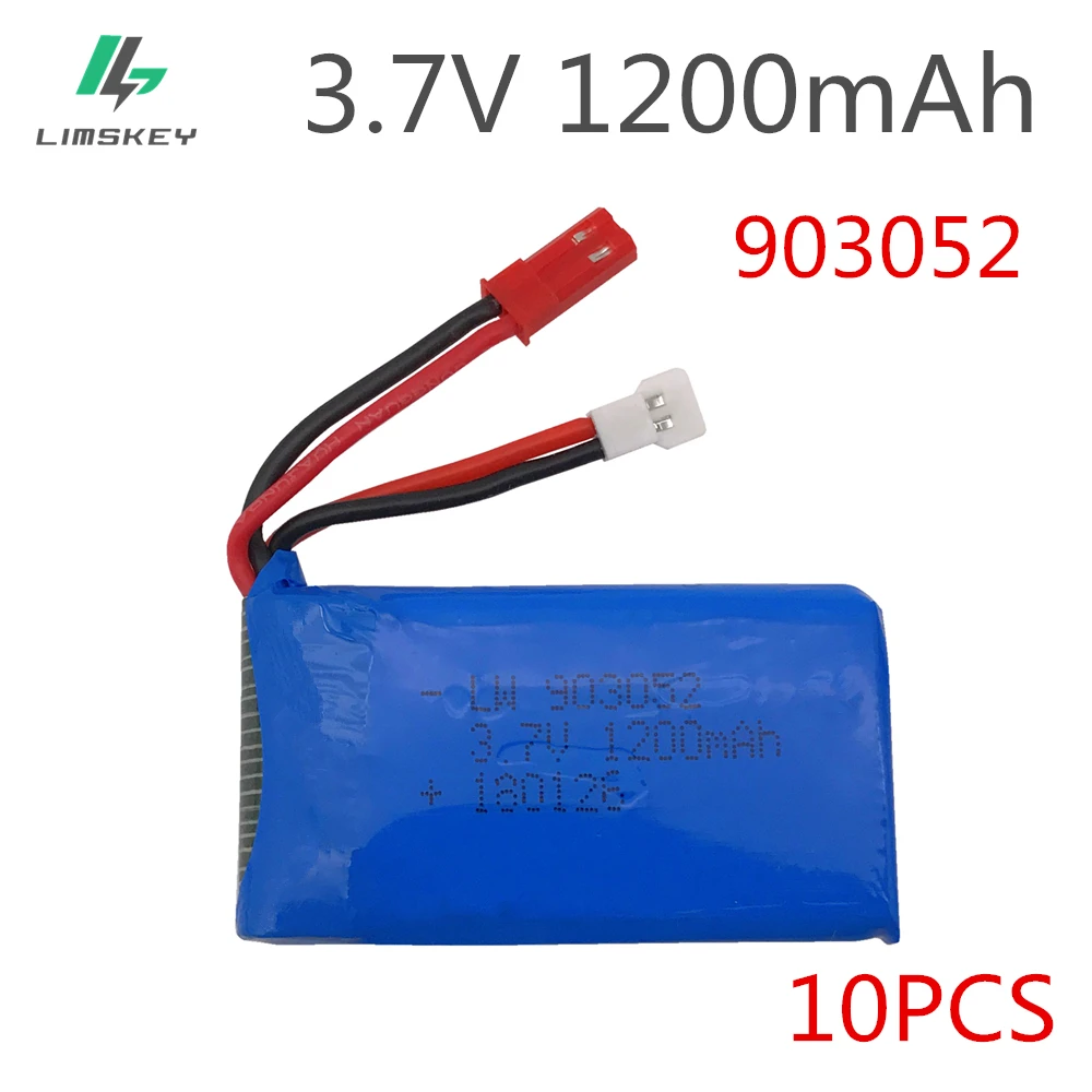 Wholesale 10 pcs 3.7V 1200mAh 25C Drone Rechargeable Lipo Battery 903052 For SYMA X5SW X5 M18 H5P RC Helicopter Airplane Drone
Wholesale 10 pcs 3.7V 1200mAh 25C Drone Rechargeable Lipo Battery 903052 For SYMA X5SW X5 M18 H5P RC Helicopter Airplane Drone