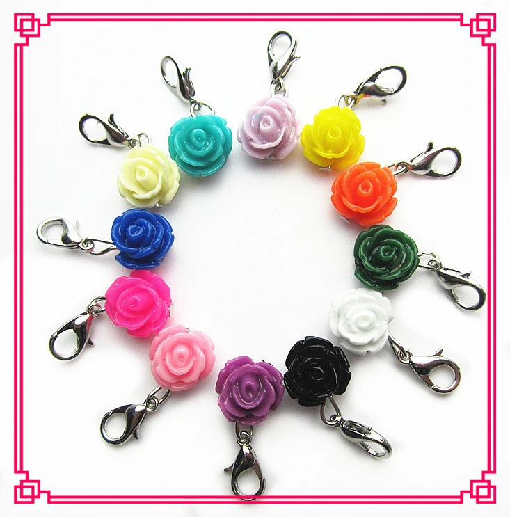 Hot selling 120pcs/lot mix 12 different color rose flower charm dangle charms lobster clasp charms diy jewelry hanging charms
Hot selling 120pcs/lot mix 12 different color rose flower charm dangle charms lobster clasp charms diy jewelry hanging charms