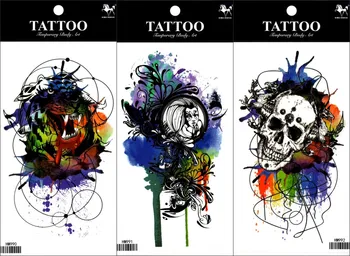 3pcs Temporary Tattoo Painting Abstraction Skull Dragon Flower Red Black Halloween Body Art Men Women Party Tatuagem Tatoo
3pcs Temporary Tattoo Painting Abstraction Skull Dragon Flower Red Black Halloween Body Art Men Women Party Tatuagem Tatoo