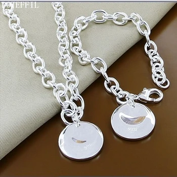 DOTEFFIL 925 Sterling Silver Smooth Round 18 inch Chian Necklace 8 inch Bracelet Set For Women Wedding Engagement Party Jewelry
DOTEFFIL 925 Sterling Silver Smooth Round 18 inch Chian Necklace 8 inch Bracelet Set For Women Wedding Engagement Party Jewelry