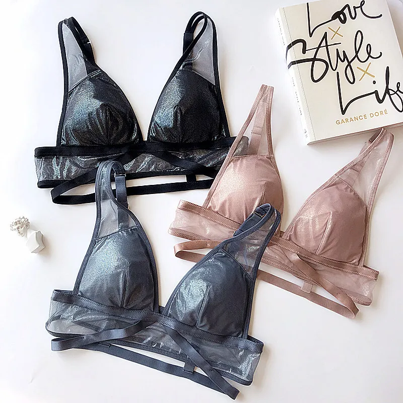 Wriufred Mesh Matte Glossy Ultra-thin Bra Sexy Padded Push Up Bralette Women Lingerie Wire Free Comfort Vest Triangle Cup Bras
Wriufred Mesh Matte Glossy Ultra-thin Bra Sexy Padded Push Up Bralette Women Lingerie Wire Free Comfort Vest Triangle Cup Bras
