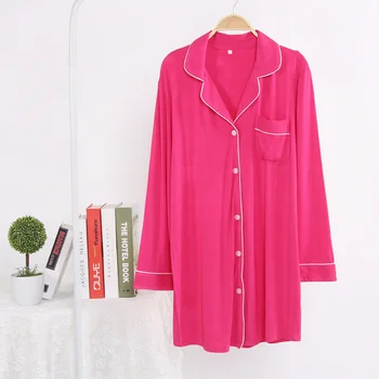 Women Sleepwear Long Sleeve Modal Night Shirt Dress Sleepshirt Lounge Wear Sleep Shirt Nightgown
Women Sleepwear Long Sleeve Modal Night Shirt Dress Sleepshirt Lounge Wear Sleep Shirt Nightgown