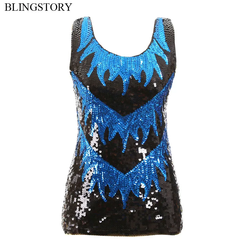 Blingstory European Harajuku Summer Sleeveless T-shirt Shining Sequin Tops for Women KR1015-3
Blingstory European Harajuku Summer Sleeveless T-shirt Shining Sequin Tops for Women KR1015-3