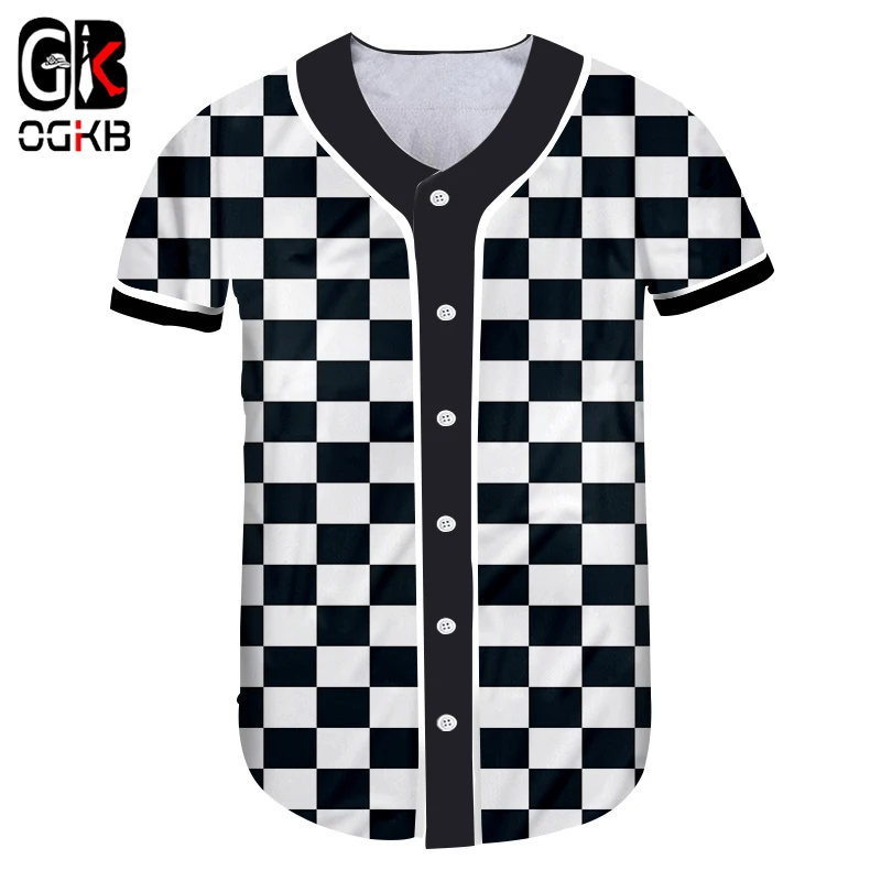 OGKB Hot Woman Fit Slim Loose Button Shirt V Neck Tee Shirts Women's Cool Print Black White Grid 3D Baseball T-shirts Tshirt
OGKB Hot Woman Fit Slim Loose Button Shirt V Neck Tee Shirts Women's Cool Print Black White Grid 3D Baseball T-shirts Tshirt