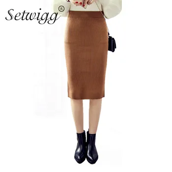 SETWIGG Women's Stretch Rib Knitted Midi Pencil Skirts Elastic Waist Slim Solid Knee Length Knit Bodycon Skirts
SETWIGG Women's Stretch Rib Knitted Midi Pencil Skirts Elastic Waist Slim Solid Knee Length Knit Bodycon Skirts