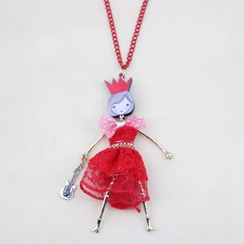 doll necklace dressed fabric cloth fashion jewelry new 2014 acrylics girls figures pendant girl woman Free shipping 
doll necklace dressed fabric cloth fashion jewelry new 2014 acrylics girls figures pendant girl woman Free shipping