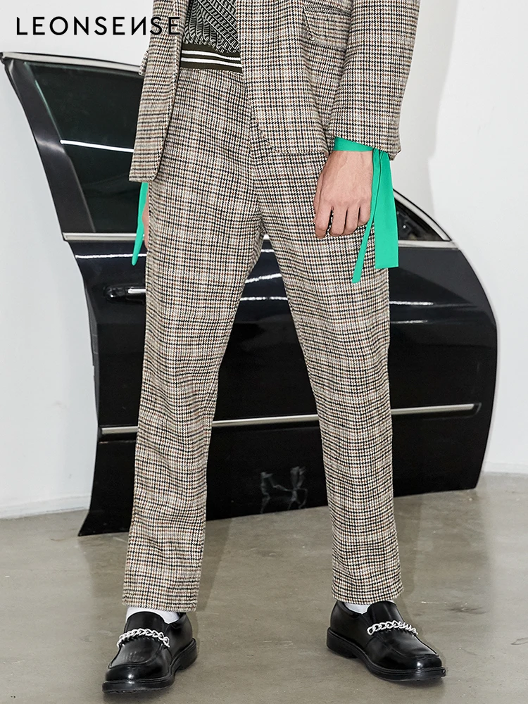 LEONSENSE 2019 Men Houndstoot Dress Pant Plaid Business Casual Slim Fit Homme Classic Vintage Check Suit Trousers Wedding Pants
LEONSENSE 2019 Men Houndstoot Dress Pant Plaid Business Casual Slim Fit Homme Classic Vintage Check Suit Trousers Wedding Pants